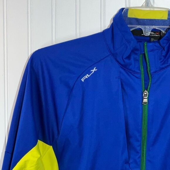 Ralph Lauren RLX Performance Jacket Men Small Blue Yellow Long Slv Full Zip Golf - Picture 2 of 12